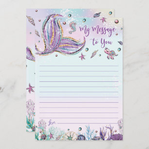 Mermaid Time Capsule Message To You Blank Cards