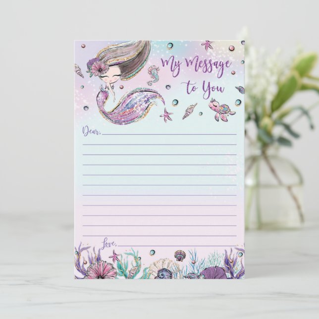 Mermaid Time Capsule Message To You Blank Cards (Standing Front)