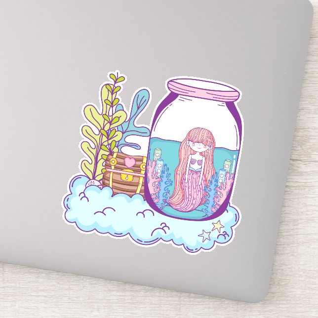 Mermaid Treasure Vinyl Stickers (Detail)