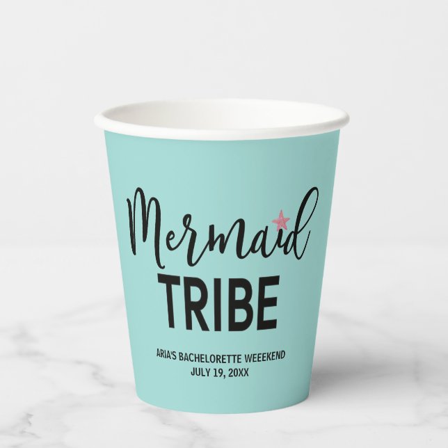 Mermaid Tribe Bachelorette Paper Cups (Front)