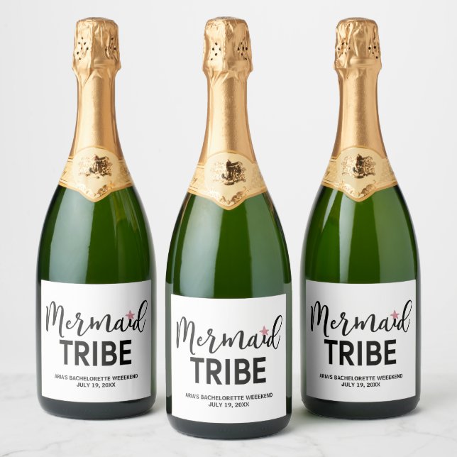 Mermaid Tribe Bachelorette Wine & Sparkling Wine L Label (Bottles)