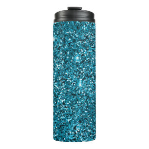 Mermaid Turquoise Blue Glitter Thermal Tumbler