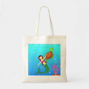 Mermaid & Turtle Friend Tote Bag