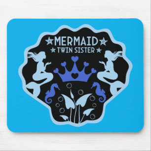 Mermaid Twin Sisters Mouse Mat