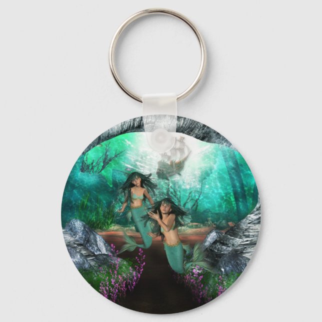 Mermaid Twins Keychain (Front)