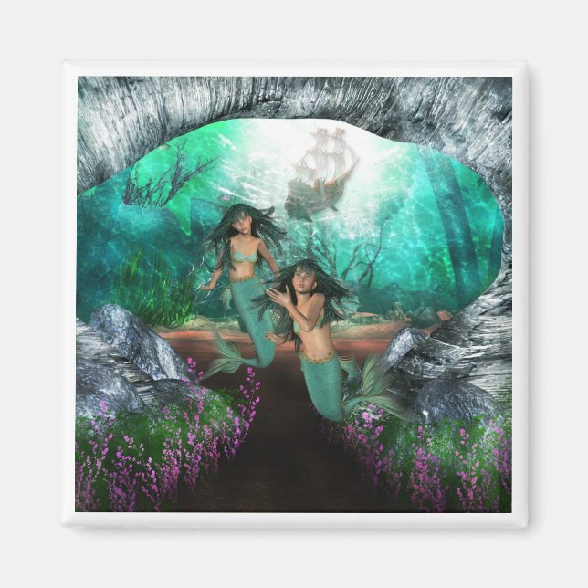 Mermaid Twins Magnet (Front)