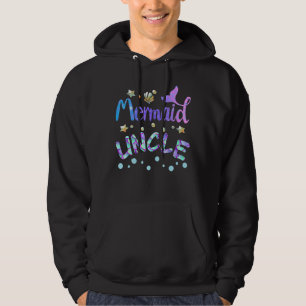 Mermaid Uncle Funny Mermaid Matching Family Party  Hoodie