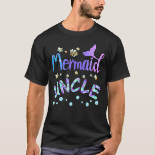 Mermaid Uncle Funny Mermaid Matching Family Party T-Shirt