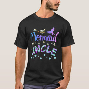 Mermaid Uncle Funny Mermaid Matching Family Party T-Shirt