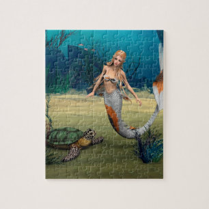 Mermaid und Turtle Jigsaw Puzzle