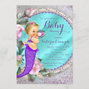 Mermaid Under The Sea Baby Shower Invitation