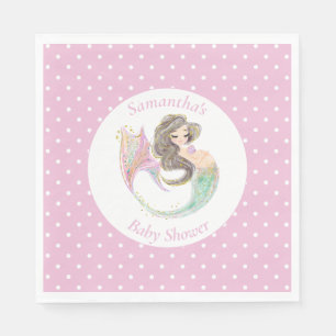 Mermaid under the sea baby shower  napkin