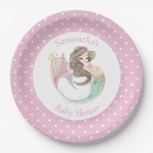 Mermaid under the sea baby shower  paper plate