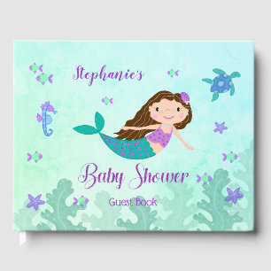 Mermaid Under The Sea Baby Shower Personalised Guest Book