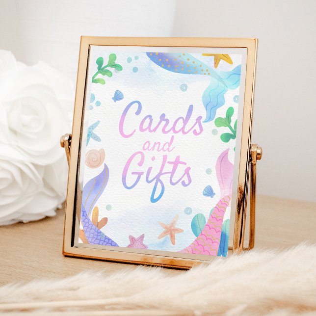 Mermaid Under The Sea Birthday Cards and Gifts Poster (Creator Uploaded)