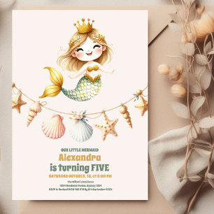 Mermaid Under the Sea Birthday Invitation