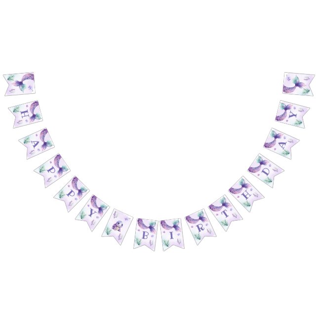 Mermaid Under the sea birthday party Bunting (All)