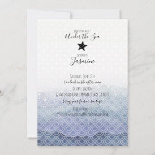 Mermaid Under the Sea Birthday Party Invitation