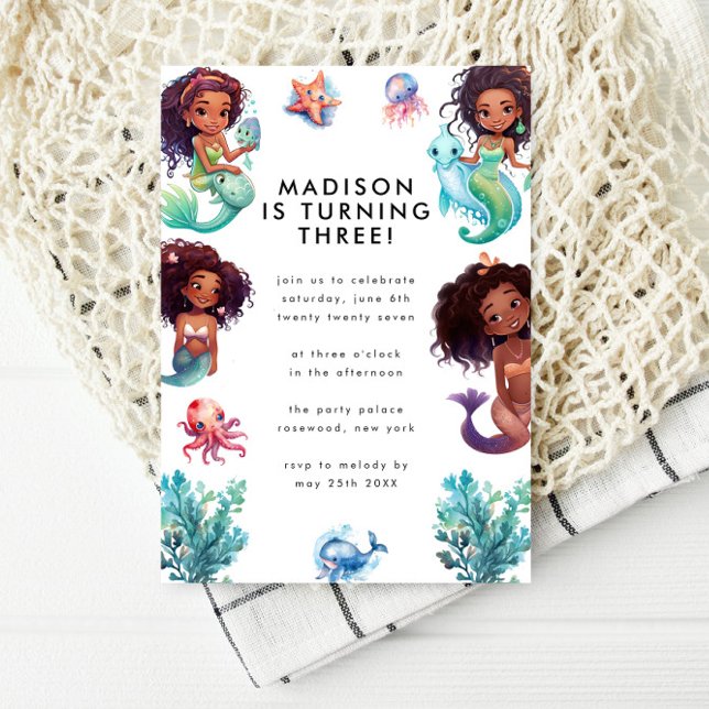 Mermaid Under the Sea Birthday Party Invitation (Creator Uploaded)