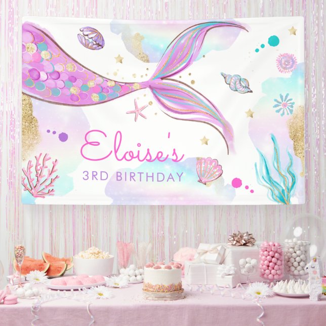 Mermaid Under The Sea Birthday Party Welcome Banner (Party)