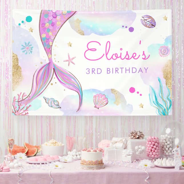 Mermaid Under The Sea Birthday Party Welcome Banner (Party)