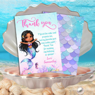 Mermaid - Under the sea Birthday Thank You Card