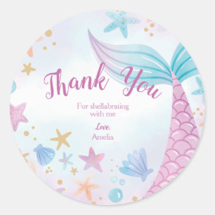 Mermaid Under The Sea Birthday Thank You Gift Tag