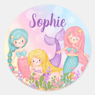 Mermaid Under the Sea Classic Round Sticker
