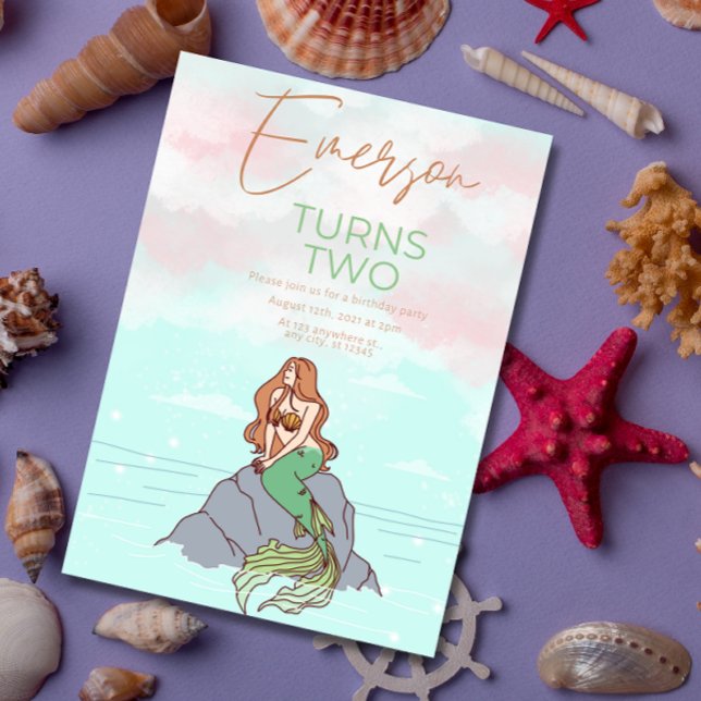 Mermaid Under the Sea Fairy tale Birthday  Invitation (Creator Uploaded)