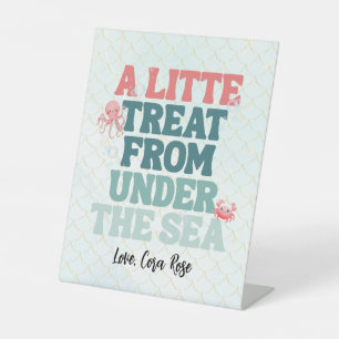 Mermaid Under the Sea Girls Birthday Pedestal Sign