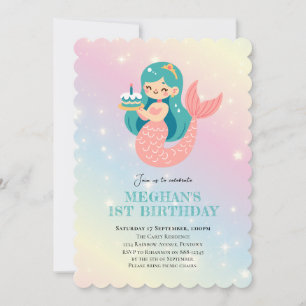Mermaid Under the sea kids birthday party Invitation