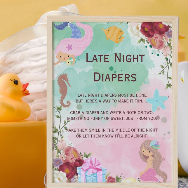 Mermaid Under The Sea Late Night Diaper Sign  (Creator Uploaded)