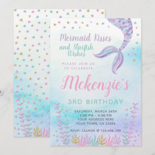 Mermaid, Under the Sea, Magical Invitation