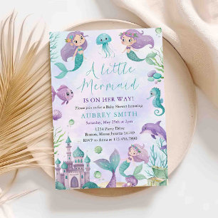 Mermaid Under The Sea Ocean Baby Shower Invitation