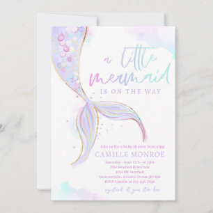 Mermaid Under The Sea Ocean Girl Baby Shower Invitation