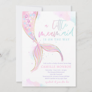 Mermaid Under The Sea Ocean Girl Baby Shower Invitation
