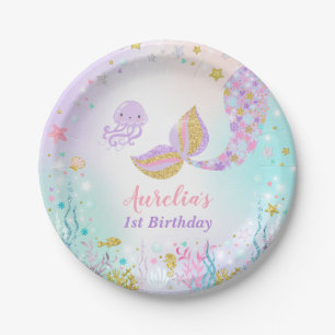 Mermaid Under The Sea Paper Plate 7" Paper Plates
