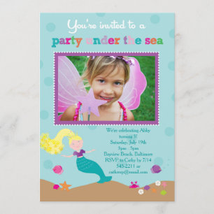 Mermaid Under the Sea Party Invitation