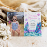 Mermaid Under the Sea Photo Birthday Invitation<br><div class="desc">Plan the perfect underwater Mermaid adventure for your little one's birthday with these enchanting invitations. Set the stage for an unforgettable mermaid party experience!  Most lettering is editable - click the "Customise Further" button to edit. Matching items in our store Cava party design</div>