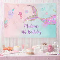 Mermaid Under the Sea Pink Purple Birthday