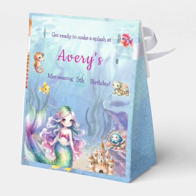 Mermaid Under The Sea Splash Birthday  Welcome  Favour Box (Back Side)