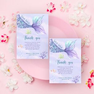 Mermaid Under the sea Thank you Baby shower Card