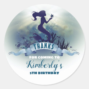 Mermaid Under The Sea Thank You Classic Round Sticker