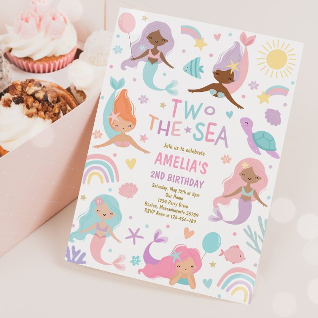 Mermaid Under The Sea Two The Sea 2nd Birthday Invitation (Creator Uploaded)