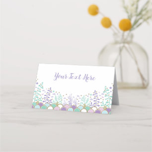 Mermaid Under the Sea Underwater Beach Ocean Coral Place Card
