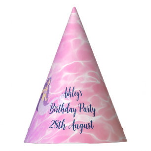 Mermaid under the sea watercolor ocean kids party party hat