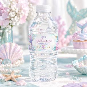 Mermaid Under the Sea Watercolor Water Bottle Label