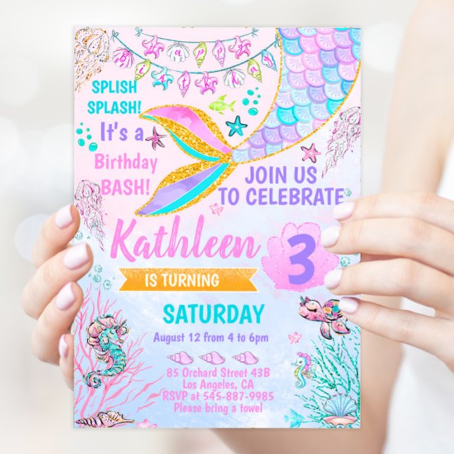 Mermaid Under the see birthday invitation (Creator Uploaded)