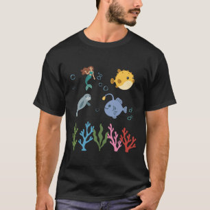 Mermaid Underwater Kids Pufferfish T-Shirt