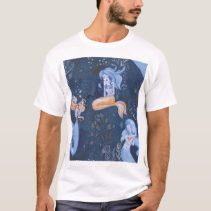 Mermaid Underwater Sea Seamless Illustration T-Shirt